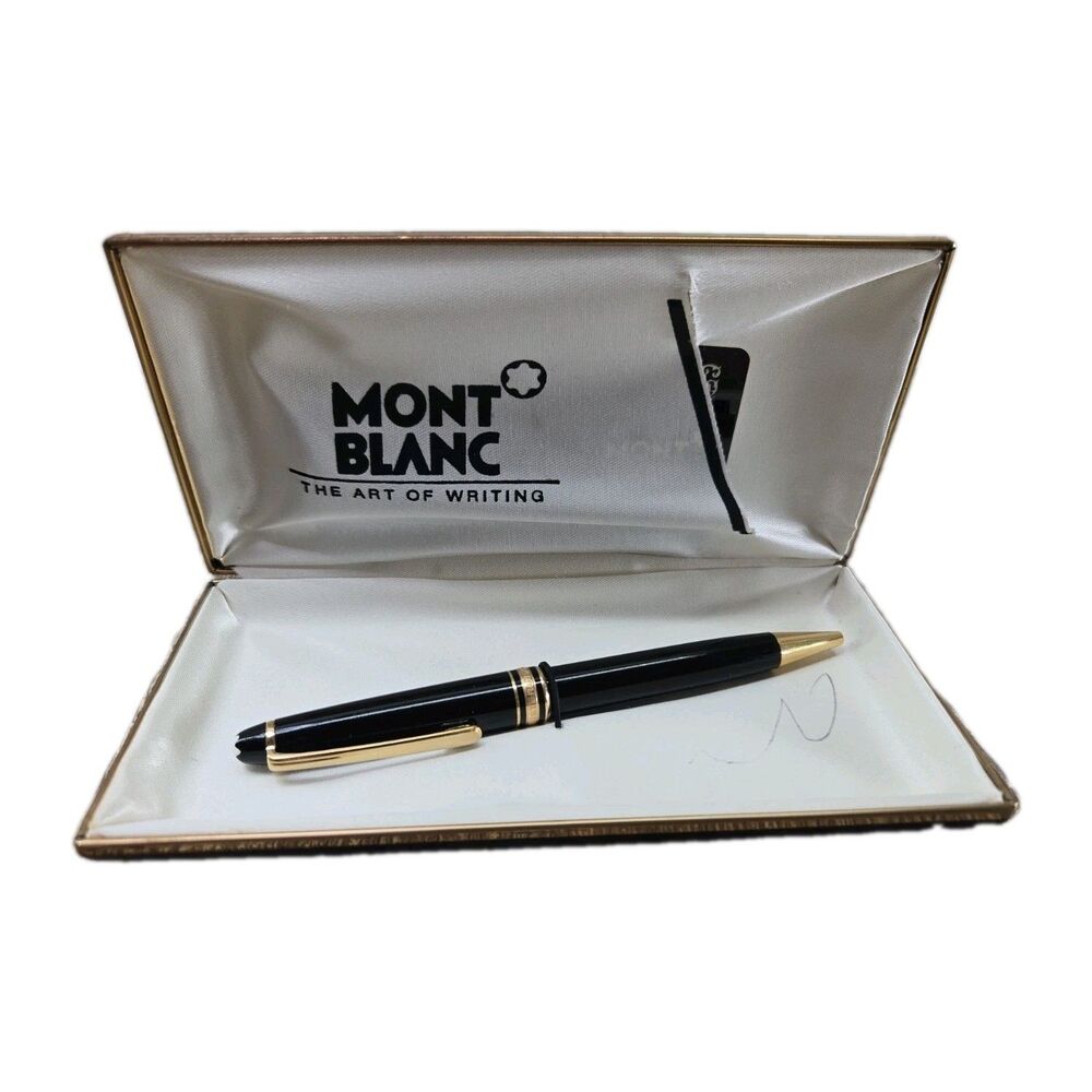 MONT BLANC MEISTERSTUCK 164 Black & Gold Ballpoint Pen Clamshell Box Germany 89